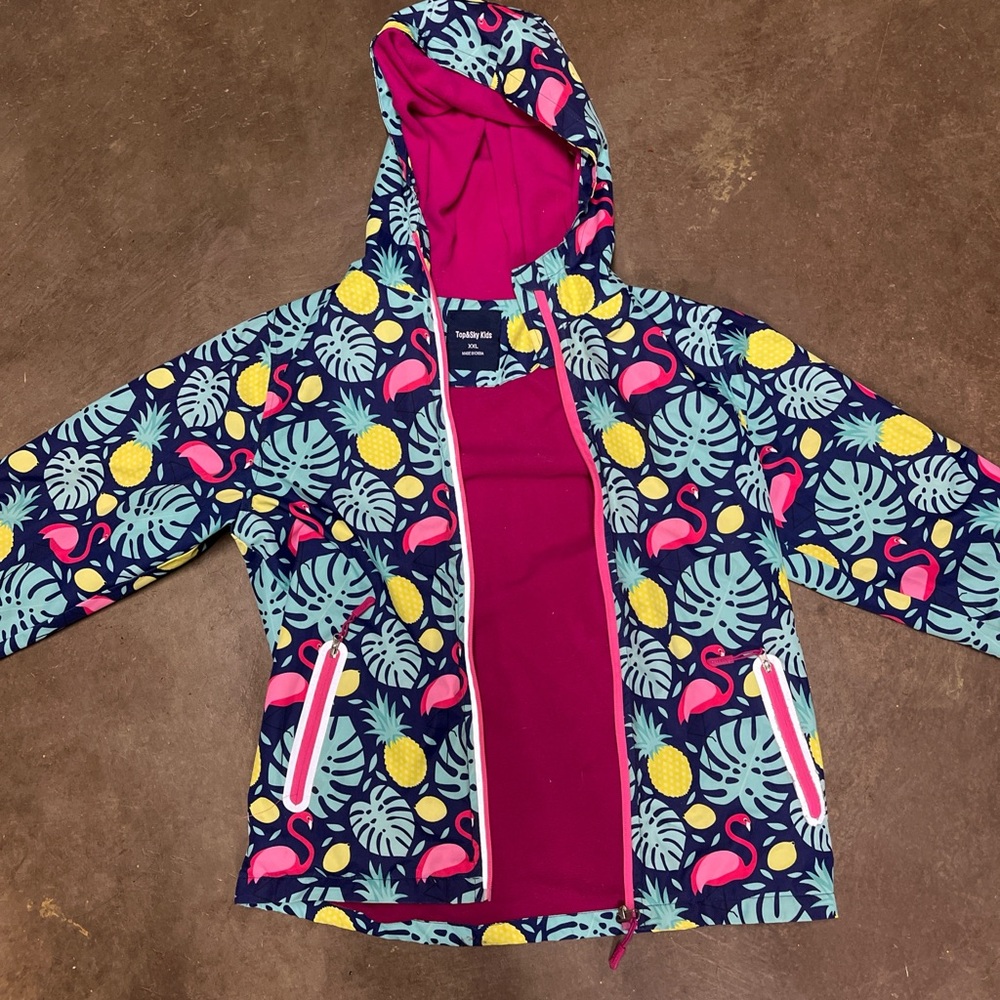 Pink and Yellow Floral Raincoat with Vibrant Design